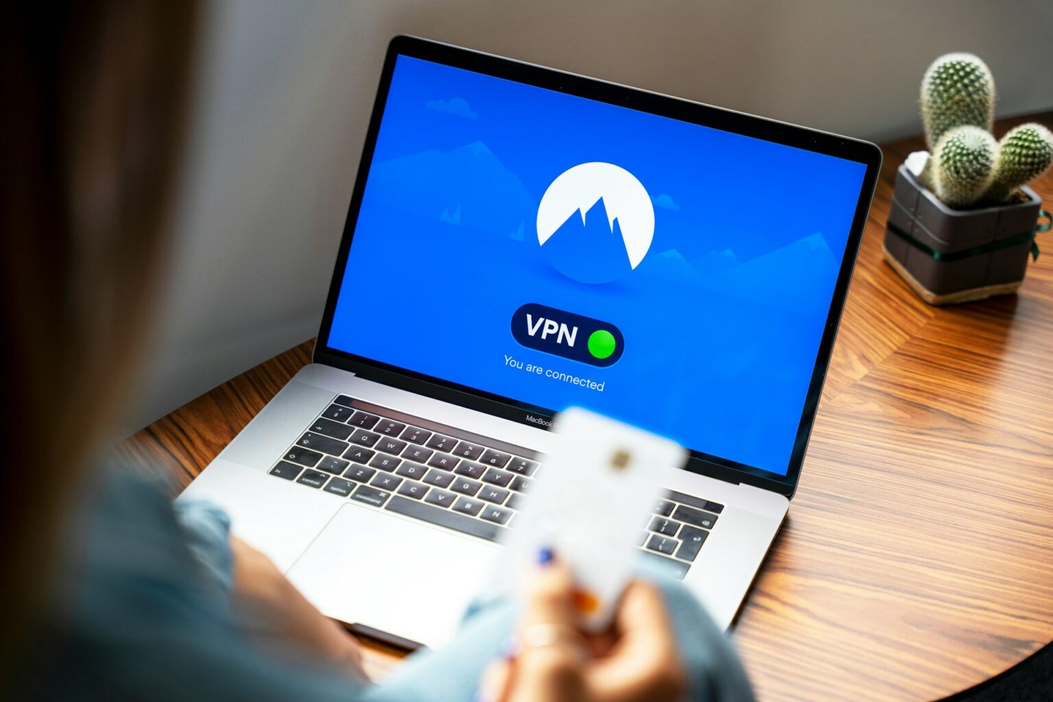 VPN and laptop photo.