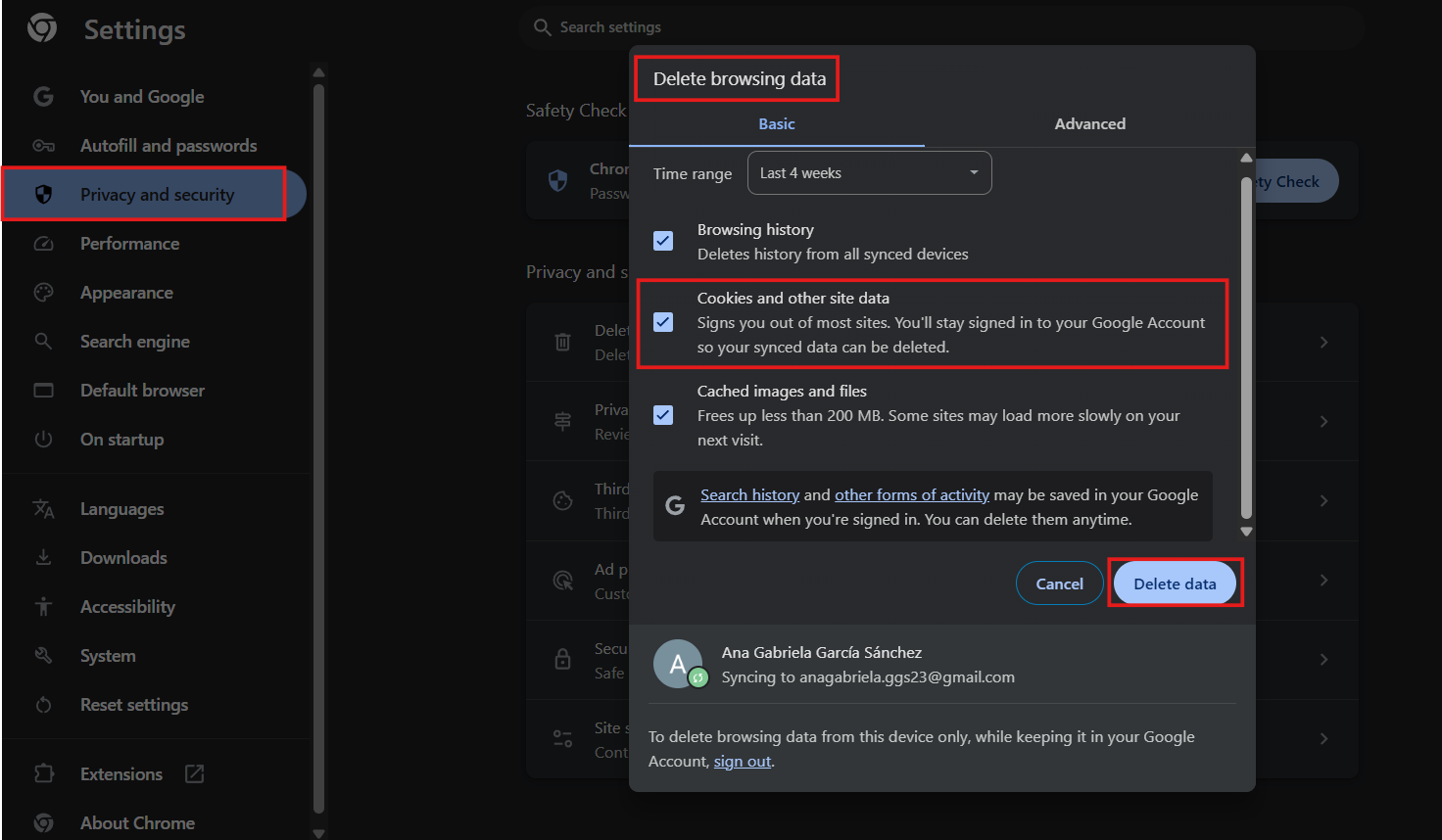 como excluir cookies no Chrome